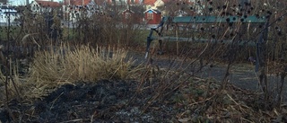 Buskar brann på Västervikstorget