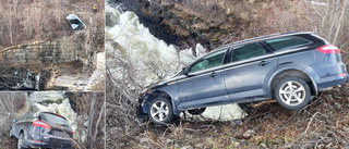 Bilen hängde över den forsande jokken: "Jag fick hjärtklappning"