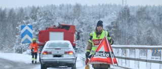 Oljeläckage efter krock på Bergsviksbron