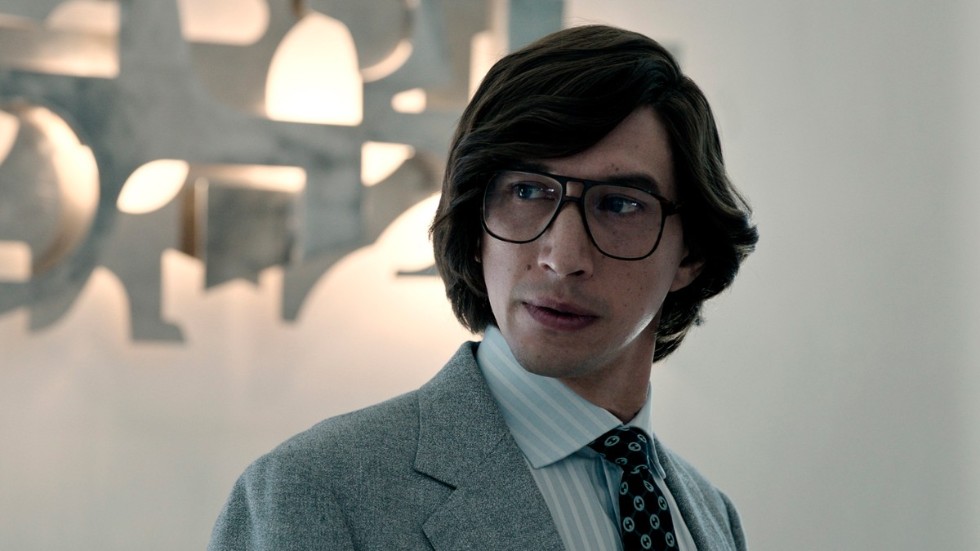 Adam Driver som Maurizio Gucci i "House of Gucci". Pressbild.