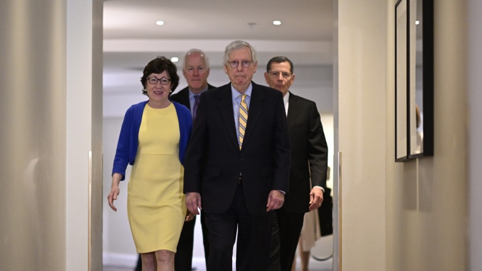 Susan Collins, John Cornyn, Mitch McConnell och John Barrasso besökte Stockholm på söndagen.