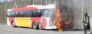 Finspångsbussen började brinna