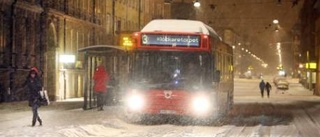 Snöfallet orsakade problem i trafiken