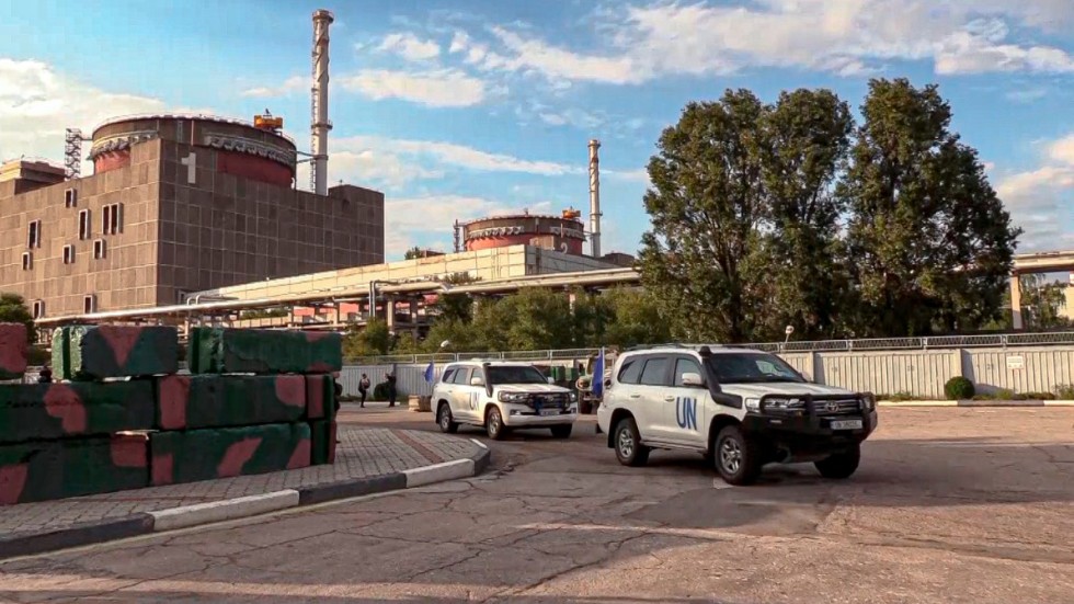 IAEA:s delegation vid Zaporizjzjas kärnkraftverk den 2 september.