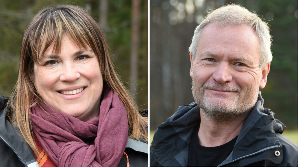 Karin Fällman Lillqvist, hållbarhetschef på Skogssällskapet, och Hans Lindberg, regionchef på Skogssällskapet i Södermanland.