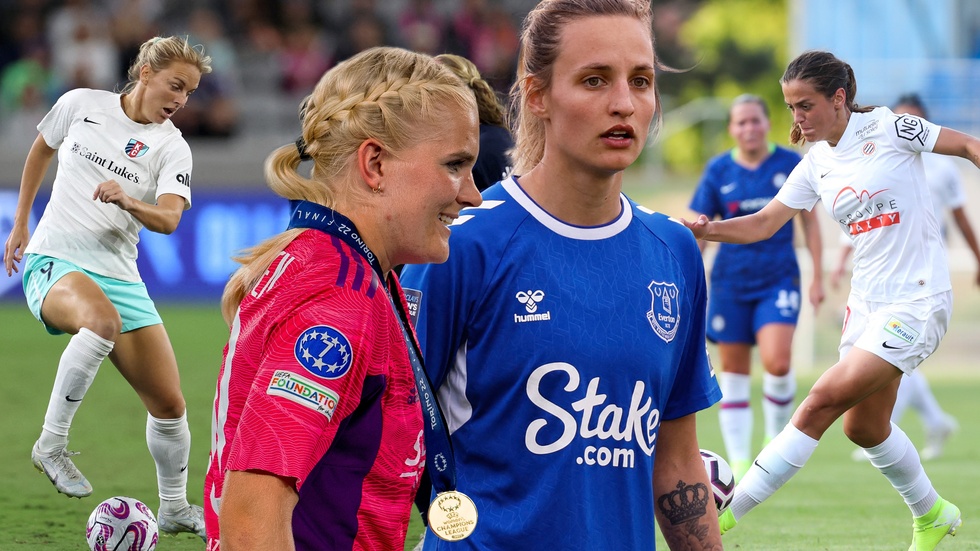 Tidningens sammanställning visar att det är totalt 15 svenska spelare som tidigare tillhört Uniteds A-trupp och som i dag är utlandsproffs. På bilden syns några av dem Mimmi Larsson, Emma Holmgren, Nathalie Björn och Marija Banusic.