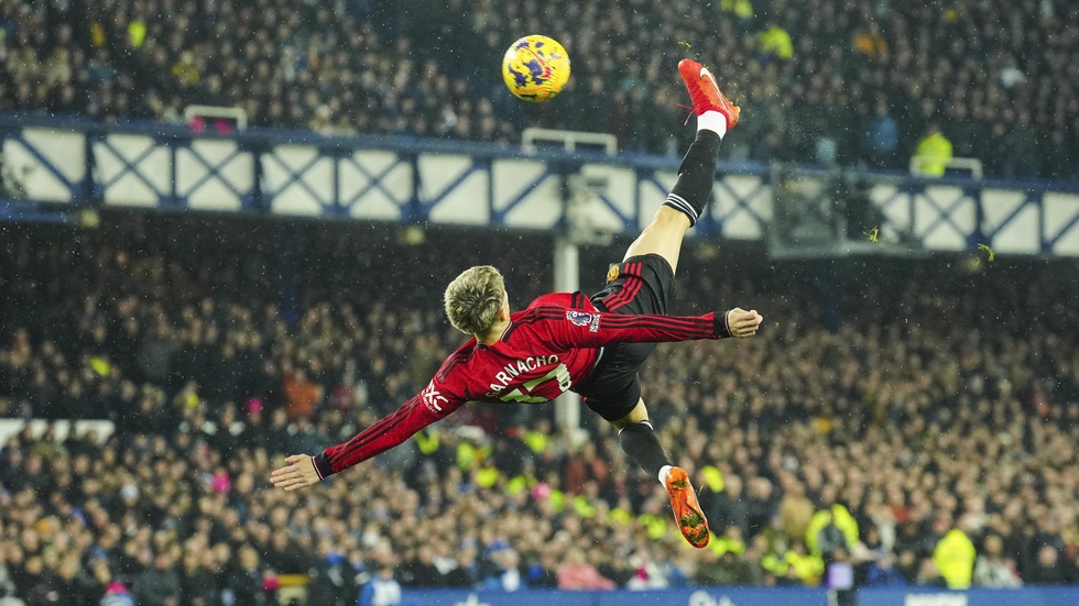 Alejandro Garnacho cyklade in 1–0 för Manchester United.