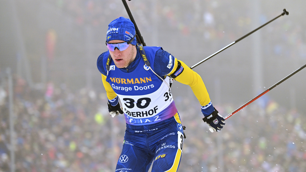 Sebastian Samuelsson hade chansen att föra Sverige till en tredjeplats i dagens stafett, men sköt bort sig.