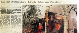 Misstänkt mordbrand i Skärslida