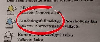 Därför står det "fel" på röstkortet