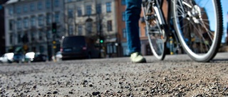 Krossat grus och glas hindrar vintercykling