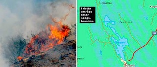 Just nu: Stor skogsbrand väster om Korpilombolo