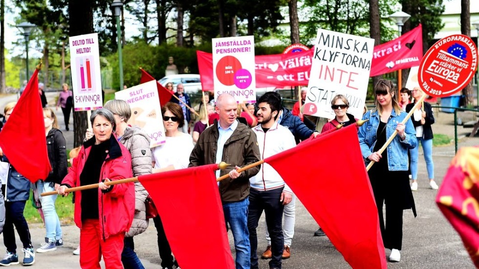 Så här såg det ut på förstamajtåget i Nyköping 2019.