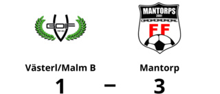 Mantorp segrade mot Västerl/Malm B på Kornettevallen