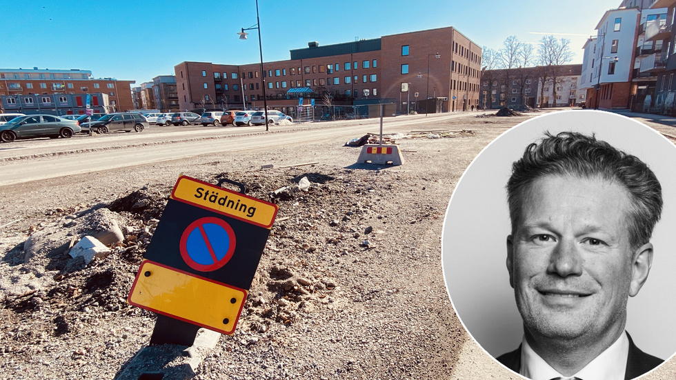 72 nya p-platser ska anläggas mitt i gatan. Marcus Vallin är marknadsområdeschef på fastighetsbolaget LE Lundbergs.
