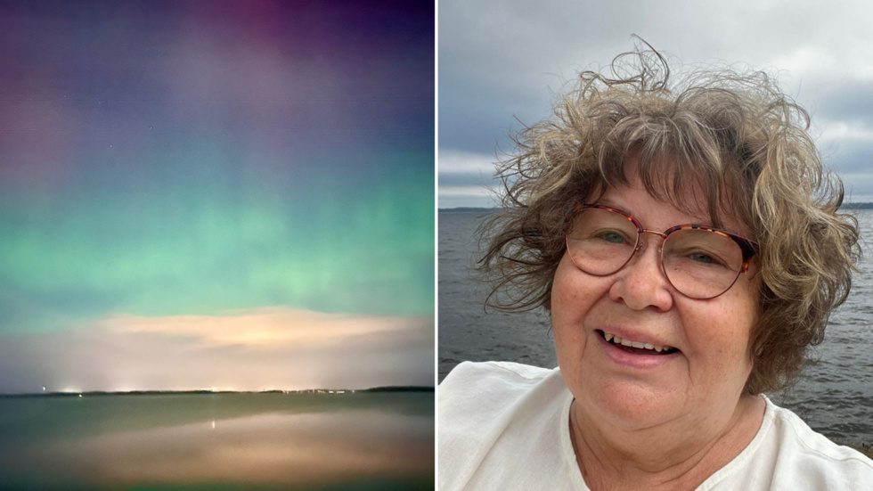 "Jag jagar norrsken mest hela tiden och igår var det dags igen", säger Paula Tidefjärd som bor intill Mälaren.