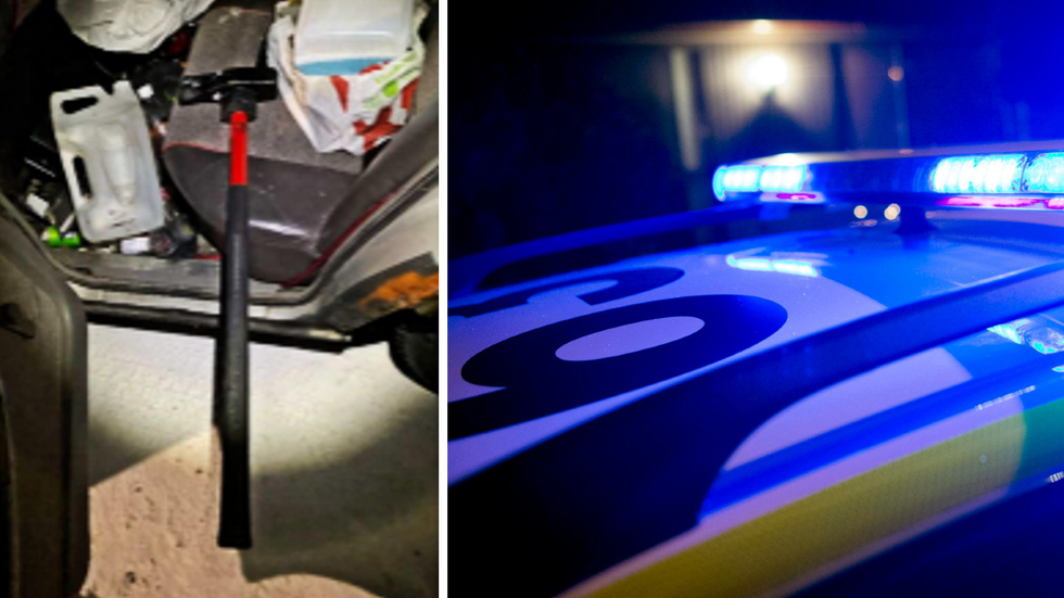 En man greps av polisen för misstänkt rattfylleri. En yxa hittades i baksätet i samband med gripandet. Nu döms mannen för dubbla brott.