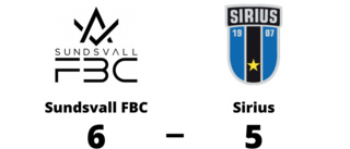 Sirius föll med 5-6 mot Sundsvall FBC