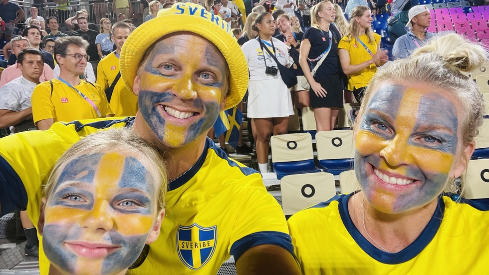 Familjen Wallin Sander var på plats när Sverige tog guld i beachvolleyboll.