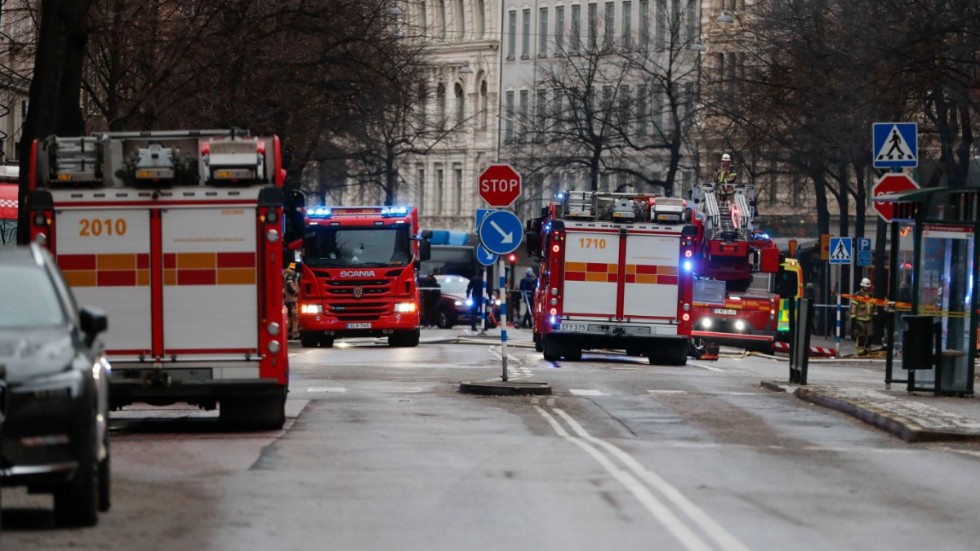 Stort pådrag i centrala Stockholm.