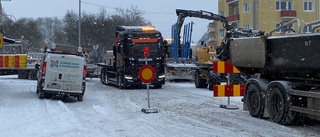 Vattenläcka stoppade busstrafiken