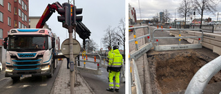 Inget slukhål hittat – men gatan förblir delvis avstängd 