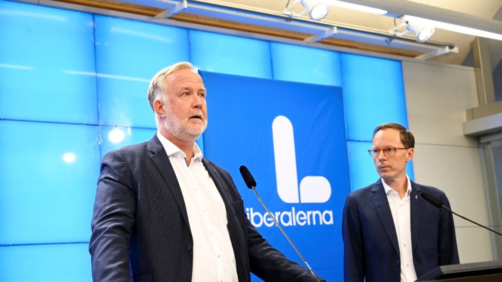 Liberalernas partiledare Johan Pehrson och Mats Persson, ekonomisk-politisk talesperson.