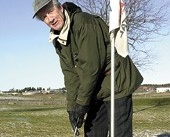 Golfspelare på Viberga - i mitten av februari