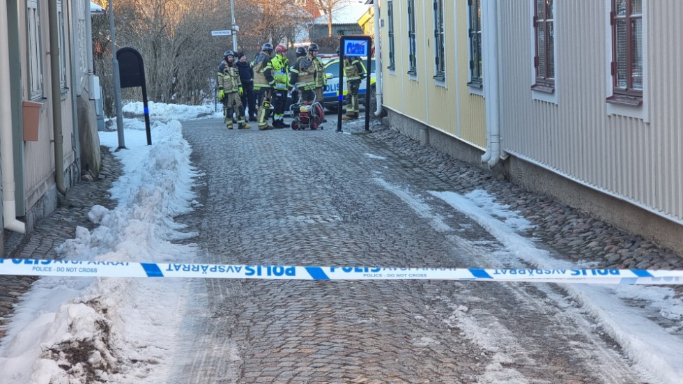 Explosion i fastighet i centrala Söderköping.