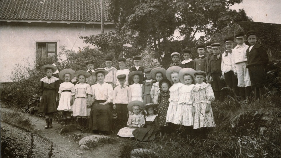 Skolfoto från Finspång, taget omkring år 1900.