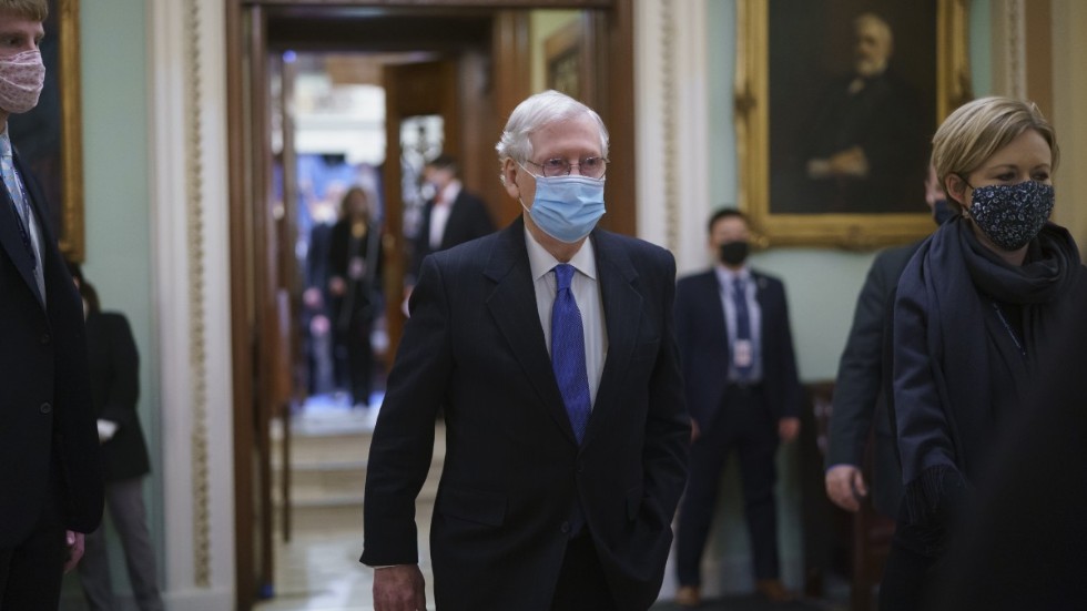 Den amerikanska senatens republikanske minoritetsledare Mitch McConnell. Arkivbild.