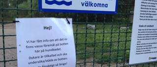 Glasskärvor i vattnet på nytt hundbad