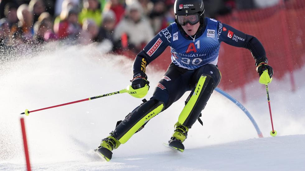 Kristoffer Jakobsen ledde Kitzbühels slalom efter det första åket.