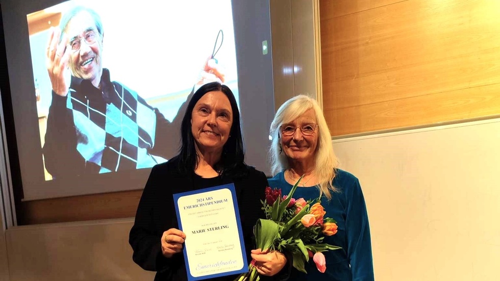Marie Sterling och Kerstin Blomberg i samband med  Emerichstipendiets utdelning på lördagen.