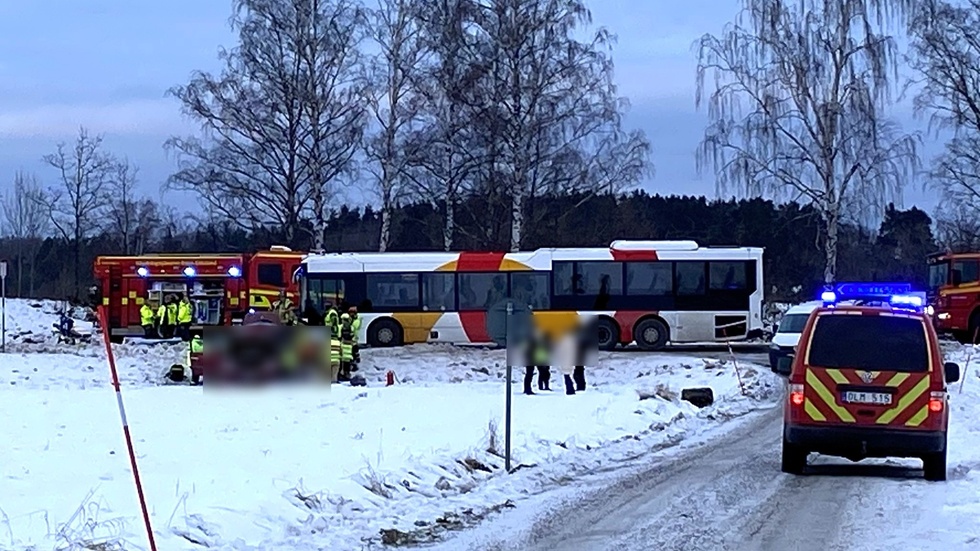 Bussolycka på Arkösundsvägen.