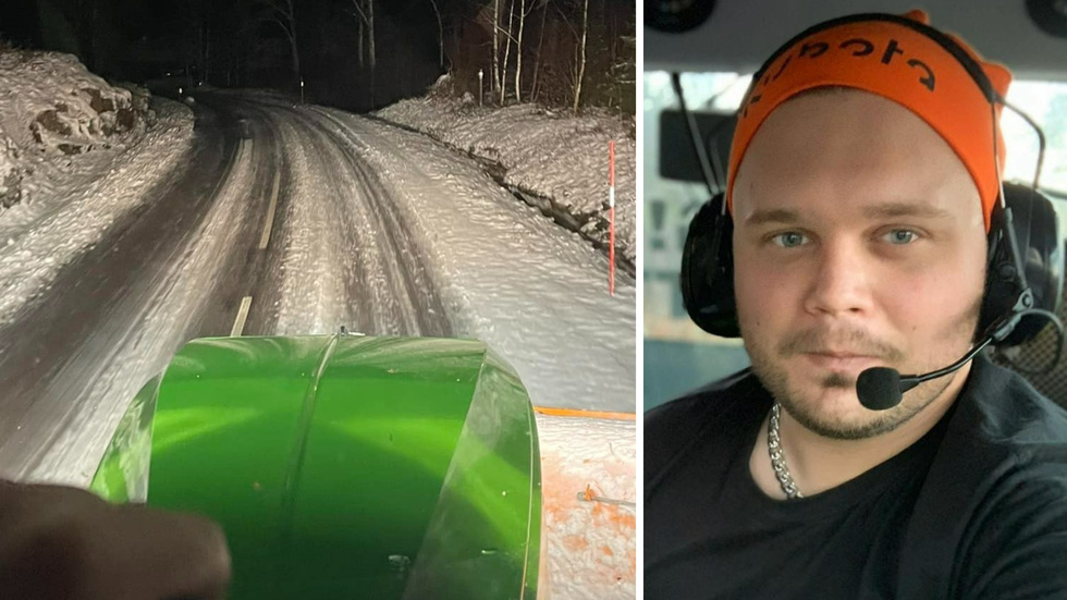 Gustaf på en av sina plogturer på östgötasidan.