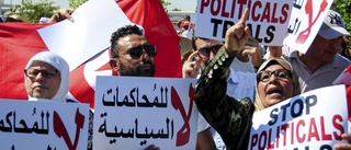 Protester mot Tunisiens auktoritäre president