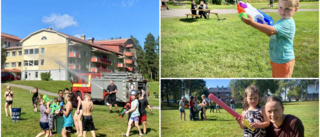 Vattenkrig med räddningstjänsten lockade många barn • Tömde tankbilen på under en timme