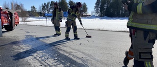 Sidokrock orsakade trafikstockning vid bro i Skellefteå