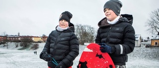 Ett litet snölager räckte för pulkapremiär