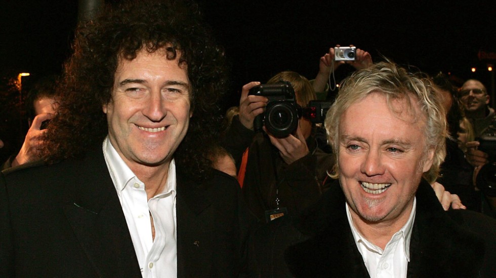 Gitarristen Brian May och trummisen Roger Taylor i Queen.