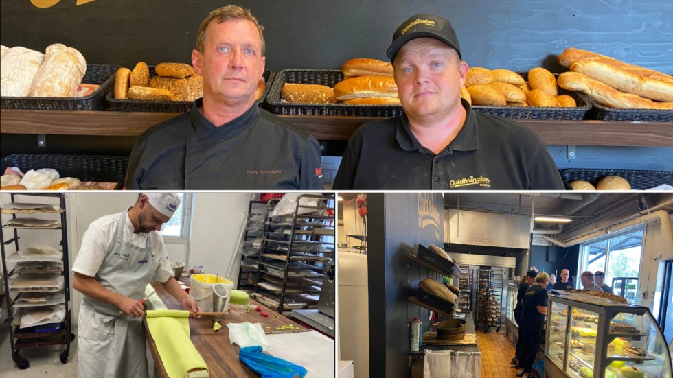 Butiken har blivit fem gånger så stor, berättar Percy och Joakim Hesselgård. Under fredagen hade de bland annat besök av Årets konditor Pierre Ekelöf, som provbakade fram en päronstubbe som ska ingå i Guldkringlans sortiment.