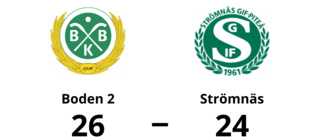 Boden 2 vann med 26-24 mot Strömnäs