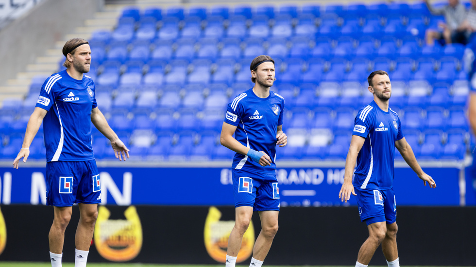 IFK-spelarna Christoffer Nyman, Arnór Traustason och Max Watson.