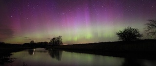 Norrsken över Uppsala i natt