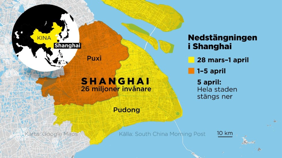 Hela Shanghai är nedstängt efter ny coronavåg.