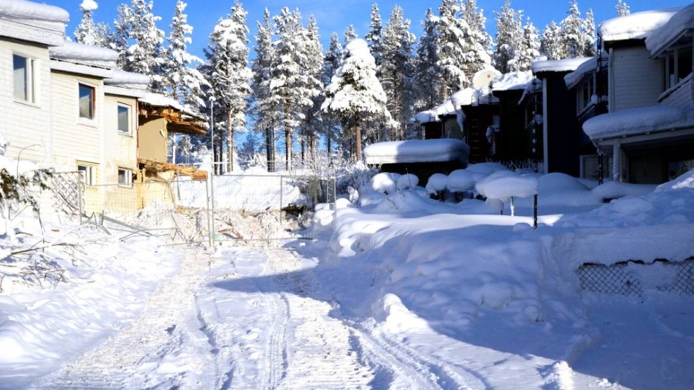 Endast en liten del av östra Malmberget finns kvar. Malmfältens väl vill avveckla hela området.