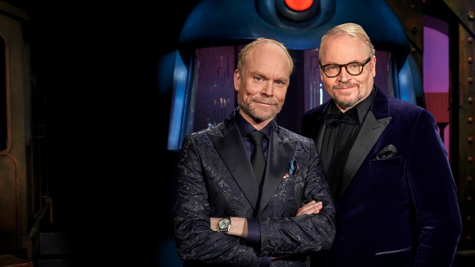 "På spåret" lockade flest tittare. Programledare är Kristian Luuk och domare Fredrik Lindström. Pressbild.