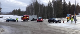 Trafikolycka med två bilar i Boliden