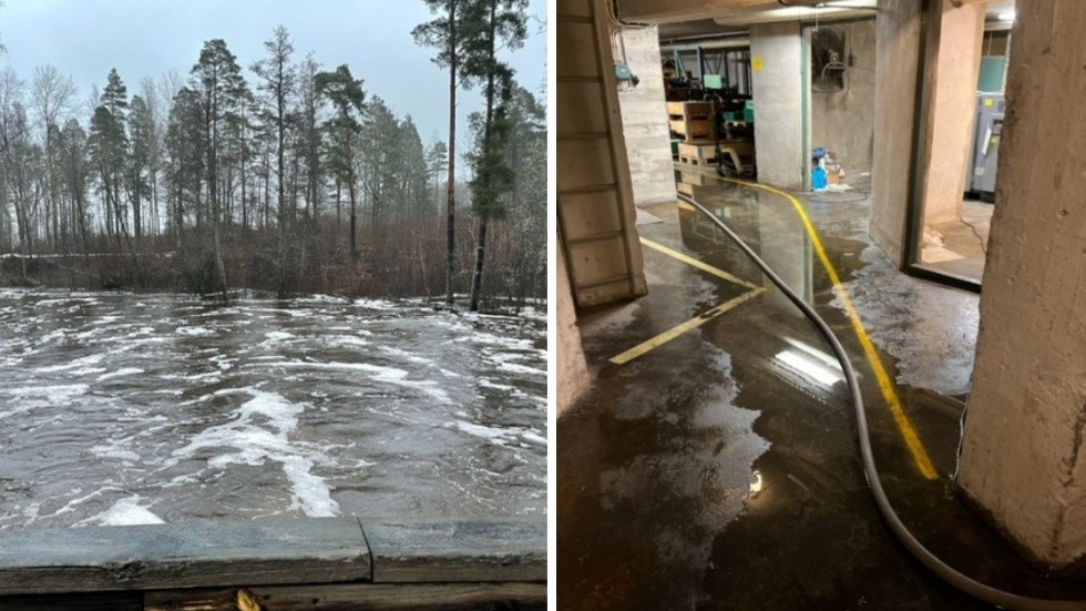 Räddningstjänsten larmades på måndagen om en översvämning vid Borggårds Bruk. Det har läckt in vatten i företagets källare.